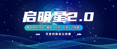 【启明星2.0】25个搬砖挂机代发精品项目,上线训练营,新模式新选择