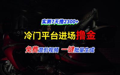 全新冷门平台vivo视频,快速免费进场搞米,通过混剪视频一键批量生成,实测7天撸2300+