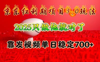 京东红利项目3.0玩法,2025只做他就对了,靠发视频单日稳定700+