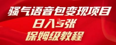 骚气语音包变现项目,日入5张,保姆级教程