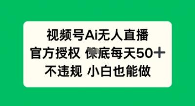 视频号AI无人直播，官方授权  每天50+，不违规 小白也能做