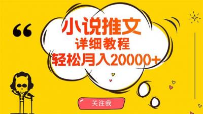 (10000期)简单操作，月入20000+，详细教程！小说推文项目赚钱秘籍！