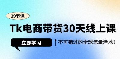 (9463期)Tk电商带货30天线上课,不可错过的全球流量洼地(29节课)