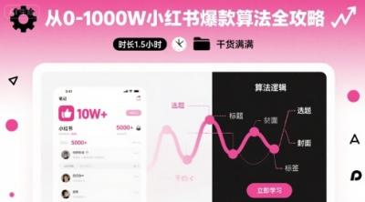 从0-1000W小红书爆款算法全攻略,时长1.5小时,干货满满