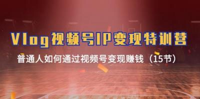 Vlog 视频号IP变现特训营,普通人如何通过视频号变现赚钱(15节