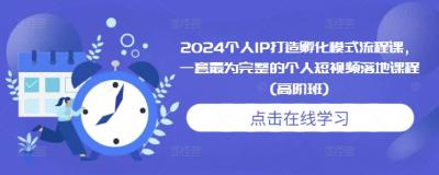 2024个人IP打造孵化模式流程课,一套最为完整的个人短视频落地课程(高阶班)