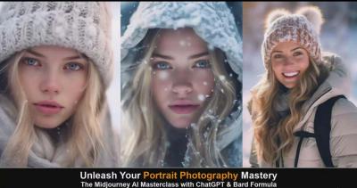 (9312期)Midjourney v5 ChatGPT 和 Bard AI人工智能人像摄影大师班-15节-中英字幕