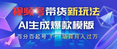 视频号带货新玩法，AI生成，百分百原创爆款模版 百分百起号，高佣商品T...
