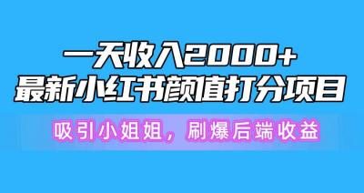 一天收入2000+,最新小红书颜值打分项目,吸引小姐姐,刷爆后端收益