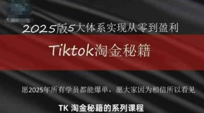 TikTok跨境2025淘金秘籍,2025TikTok从0到盈利变现