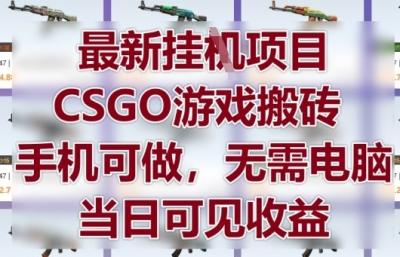 最新挂G项目,CSGO游戏搬砖,手机可做,无需电脑,当日见收益【揭秘】