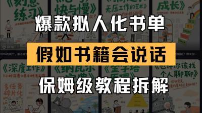 最新爆款拟人化书单玩法 假如书籍会说话 保姆级教程