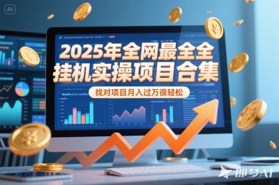 2025年挂机实操项目实操演练，挂机类型，AI直播类型，轻资产创业类型...