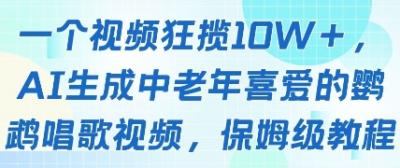 一个视频狂揽10W+点赞,AI生成中老年喜爱的鹦鹉唱歌视频,保姆级教程,轻松挣取创作者分成
