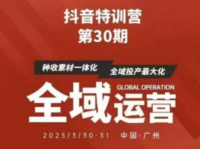 抖音特训营第30期线下培训资料,没有录音视频,正版整理的脑图资料及学员总结核心点