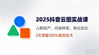 2025抖音云图实战课，人群资产、内容种草、转化优化，2天掌握300%提效技术
