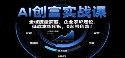 AI创富实战课：企业家IP定位，全域流量获客，低成本组团队，0起号创富！