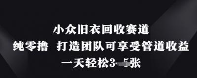 小众旧衣回收赛道，纯零撸 打造团队可享受管道收益，一天轻松3张