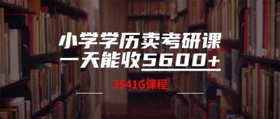 小学学历卖考研课程,一天收5600(附3580G考研合集