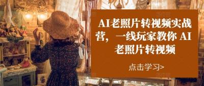 AI老照片转视频实战营,一线玩家教你AI老照片转视频