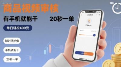 随时随地做！商品视频审核，有手机就能干，20 秒一单，单日轻松 4张+【揭秘】