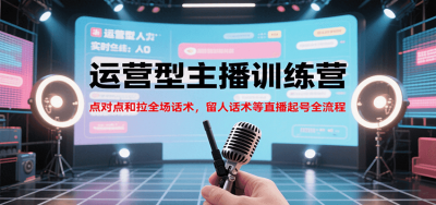 运营型主播训练营，点对点和拉全场话术，留人话术等直播起号全流程(更新8月)