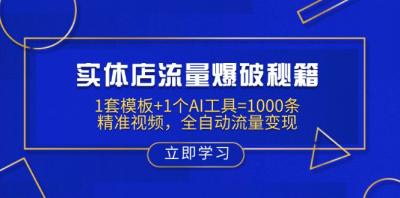 实体店流量爆破秘籍:1套模板+1个AI工具=1000条精准视频,全自动流量变现