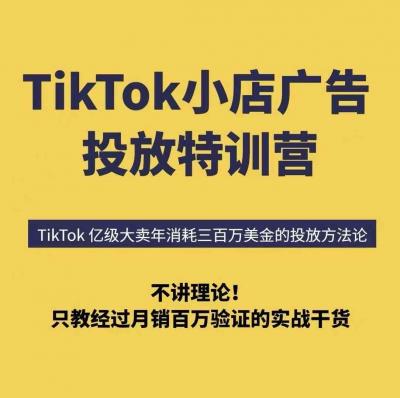 TikTok小店广告投放特训营，6天破局计划专治各种“投不动”，教你经过月销百万验证的实战干货