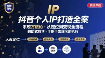 抖音个人IP系统落地实操大课,实操课程,辅助落地