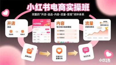 小红书电商实操班：完整的"开店-选品-内容-流量-变现"闭环体系