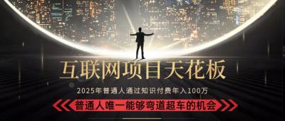 2025“互联网项目天花板”:不做韭菜,做镰刀!“月入 10W+ 普通人弯道...