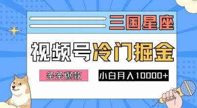 2024视频号三国冷门赛道掘金,条条视频爆款,操作简单轻松上手,新手小白也能月入1w