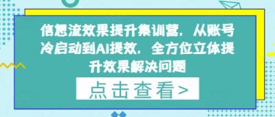 信息流效果提升集训营,从账号冷启动到AI提效,全方位立体提升效果解决问题