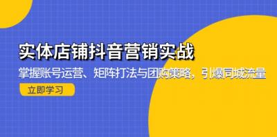 实体店铺抖音营销实战:掌握账号运营、矩阵打法与团购策略,引爆同城流量