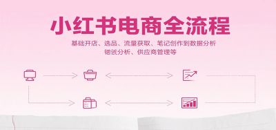 小红书电商全流程，基础开店、选品、流量获取、笔记创作到数据分析、供应商管理等