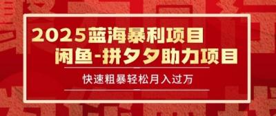 2025 最新闲鱼蓝海暴利项目 快速粗暴让你月入过1W不是梦，保姆级教程【揭秘】