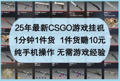 25年最新CSGO游戏挂G,1分钟1件货,1件货挣10元,纯手机操作,无需游戏经验【揭秘】