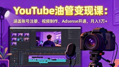 2025YouTube油管变现课:涵盖账号注册、视频制作、Adsense开通,月入1万+