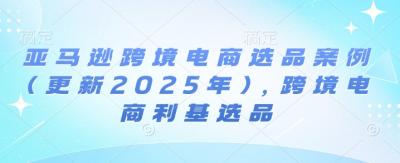 亚马逊跨境电商选品案例(更新2025年4月),跨境电商利基选品