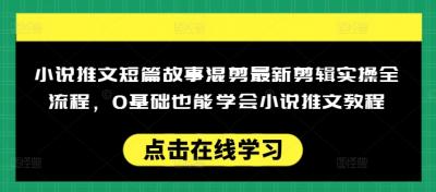 小说推文短篇故事混剪最新剪辑实操全流程,0基础也能学会小说推文教程,肯干多发日入多张