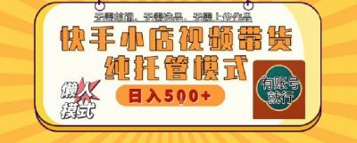 快手小店托管代运营，无需剪辑，无需选品，无需上传作品，全程无需操作，轻松月入5k+【揭秘】