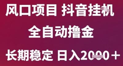 风口项目，六月最新玩法抖音无人挂G，全自动撸金，长期稳定 日入2k+【揭秘】