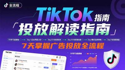 TikTok投放解读指南:后台操作/计划建立/模式选择,7天掌握广告投放全流程