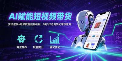 AI赋能短视频带货:算法逻辑+账号权重底层机制,0到1打造高转化带货账号