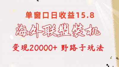 海外联盟装机 单窗口日收益15.8  变现20000+ 野路子玩法