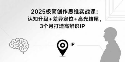 2025极简创作思维实战课：认知升级+差异定位+高光结尾，3个月打造高辨识IP