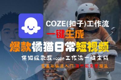 COZE(扣子)工作流一键生成爆款橘猫日常短视频,保姆级教程,零基础快速入门