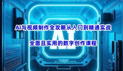 AI与视频制作全攻略从入门到精通实战，全面且实用的数字创作课程(更新3月)