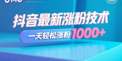 抖音最新涨粉技术，一天轻松涨粉1000+