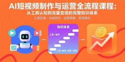 AI短视频制作与运营全流程课程:从工具认知到流量变现的完整知识体系